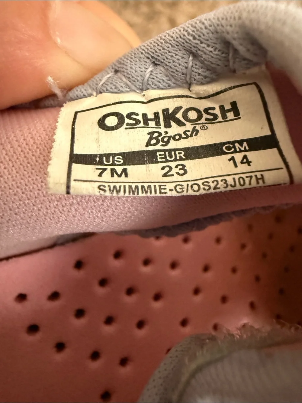 OshKosh B'gosh Pink and Blue Floral Slip-On Water Shoes